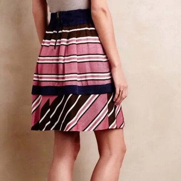Anthropologie Maeve Ellery Striped Skirt with Pockets Size 12 - Picture 2 of 8